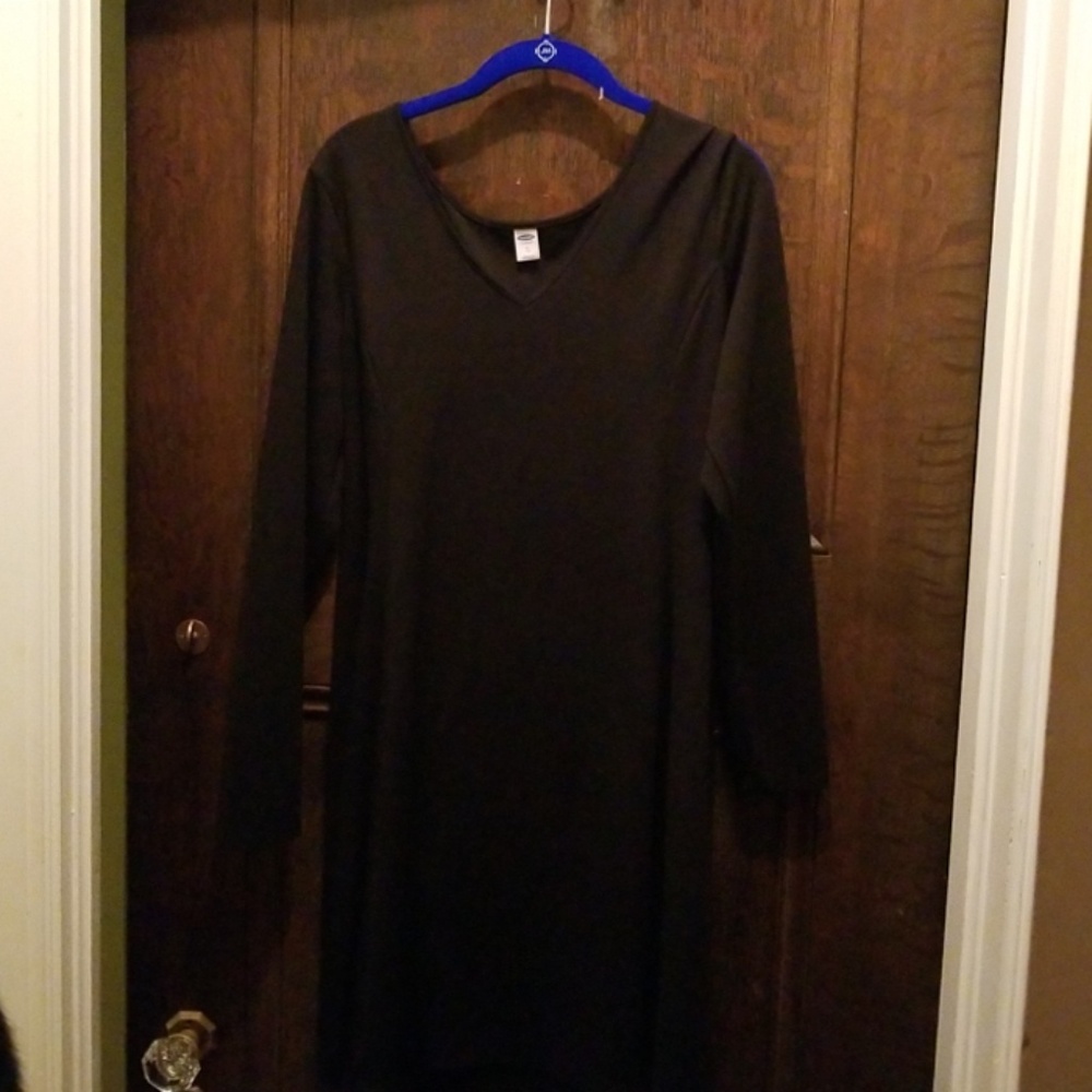 Black A-line dress with Long Sleeve